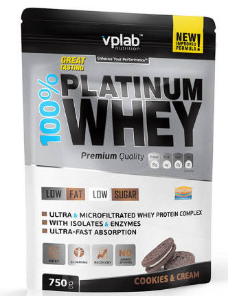 100% Platinum Whey 750 g VpLab (со вкусом)