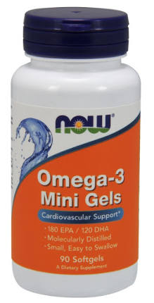 Omega-3 1000 mg 180 mini softgels NOW