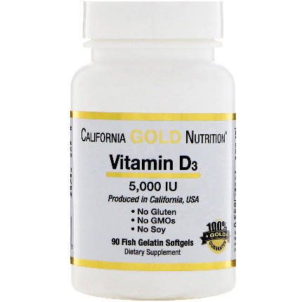 Vitamin D3 125 mcg (5000МЕ) 90 caps California Gold Nutrition