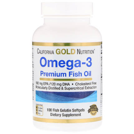 Omega-3 Premium Fish Oil 100 caps California Gold Nutrition