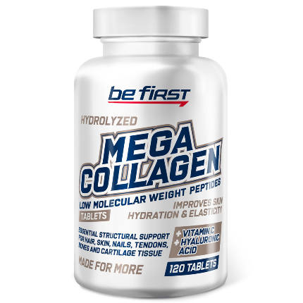 Mega Collagen Peptides + hyaluronic acid + vitamin C, 120 таб Be First