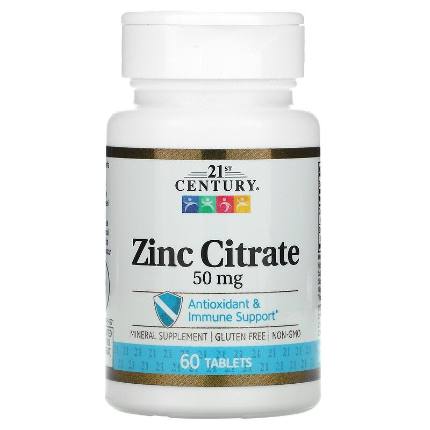 Zinc Citrate 50 mg 60 tab 21St Century