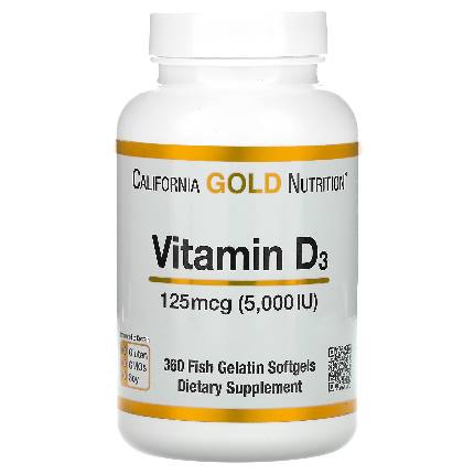 Vitamin D3 125 mcg 360 caps California Gold Nutrition
