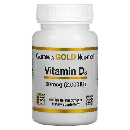 Vitamin D3 50 mcg (2000МЕ) 90 caps California Gold Nutrition