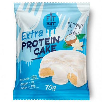 Пирожное Protein WHITE EXTRA Cake 24x70гр. FITKIT