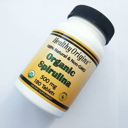 Spirulina 180 tab 500 mg Healthy Origins