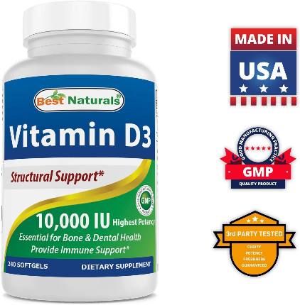 Vitamin D3 10000 240 капсул Best Naturals
