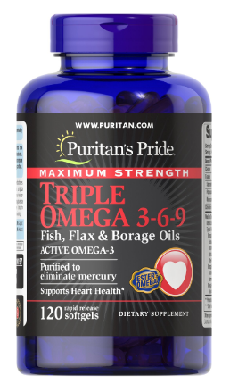 Maximum Strength Triple Omega 3.6.9 120 капсул Puritans Pride