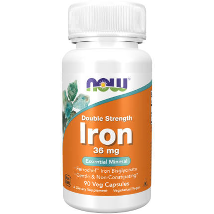 Iron Double Strength 36 мг 90 капсул NOW МАРК