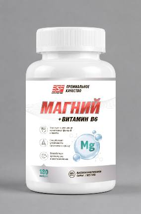 БАД»Магний+Витамин B6/Magnesium+Vitamin B6»|RU.002773|180капсул|Банка|0,400л|EliteSportFood